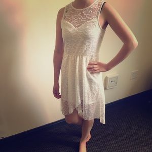 White high low dress